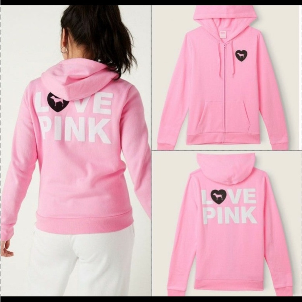 Victoria Secret PINK LIMITED EDITION ORIGINALS PERFECT ZIP UP HOODIE NWT